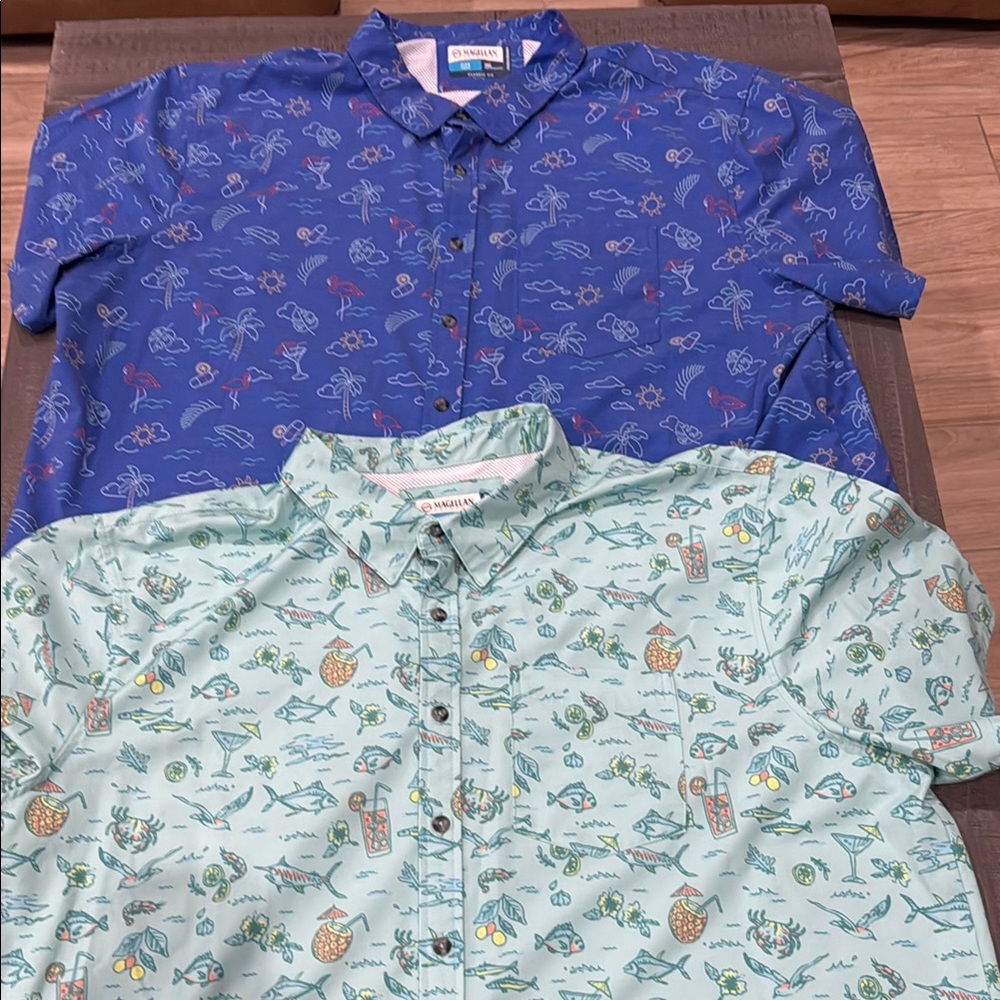 Magellan Outdoors Classic Fit Blue and Green Men's Shirts